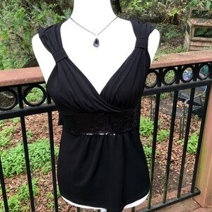 White House Black Market Black Blouse Small